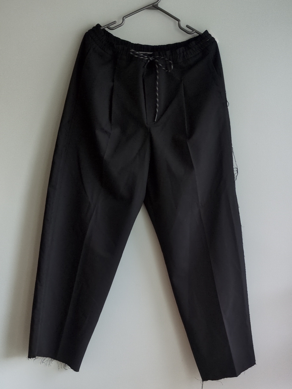 Zara Black Drawstring Straight-Leg Trousers